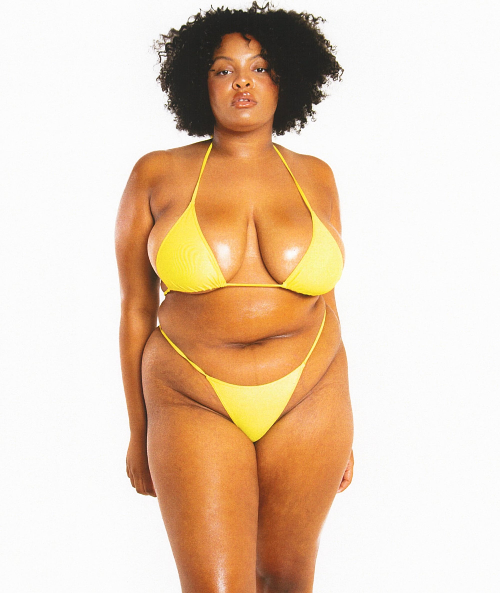 Yellow Bikini Top Front XL